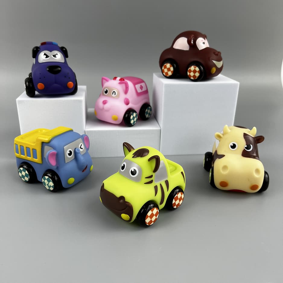 МАШИНКИ ЗВЕРЯТА игрушки из силикона (без коробки)